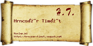 Hrncsár Timót névjegykártya